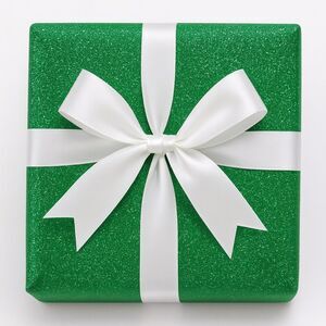 NWT Paper Source Green Glitter Wrapping Paper Roll 27.5”x59” Christmas Gift Wrap